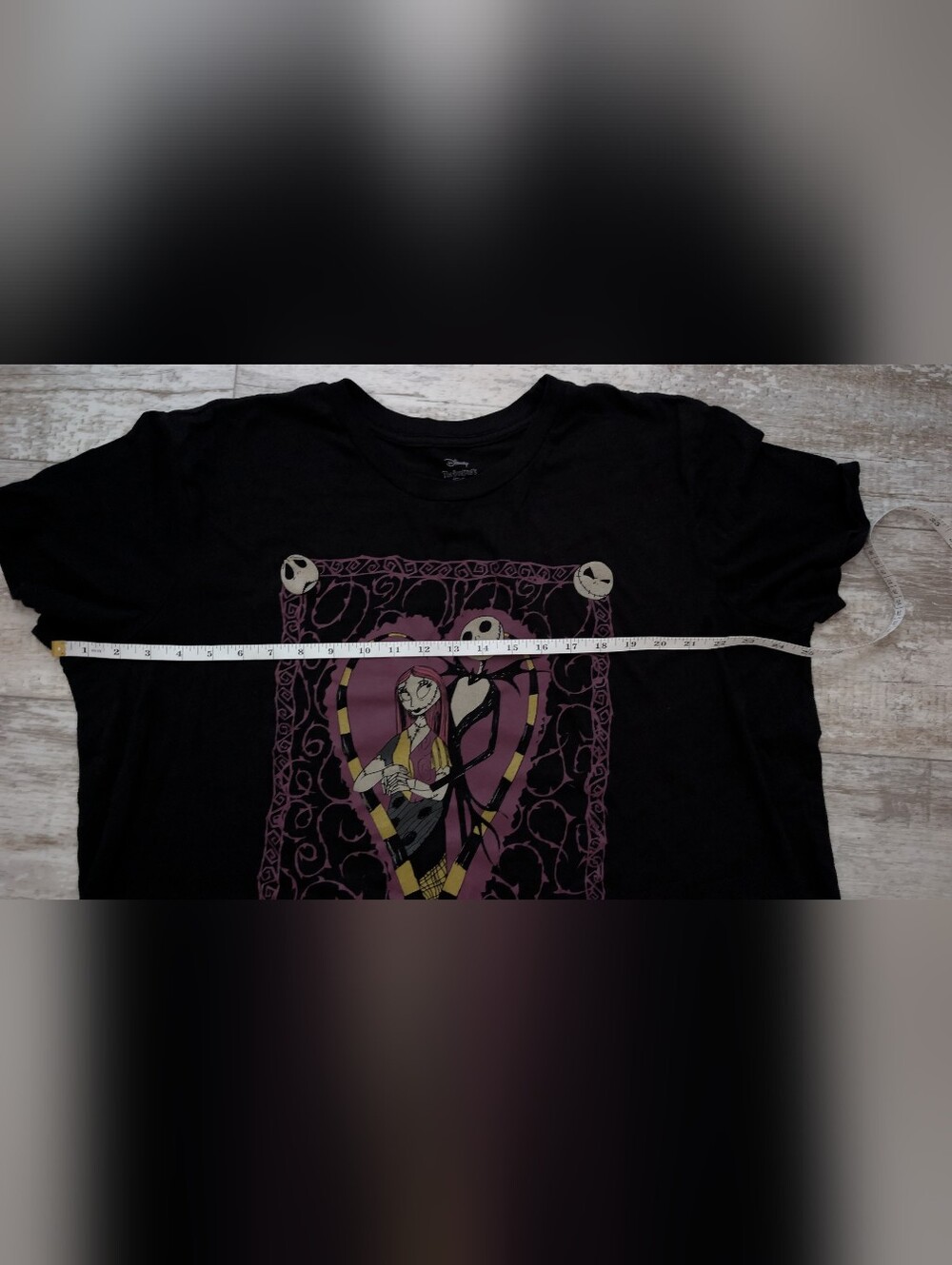 Disney Jack Skellington & Sally Heart Graphic Tee - Black, Purple, Yellow - Picture 4 of 5